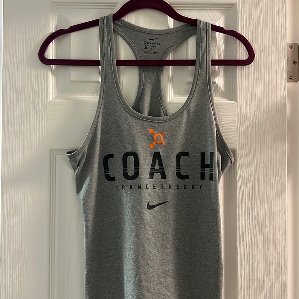 Grey orange theory tank Nike